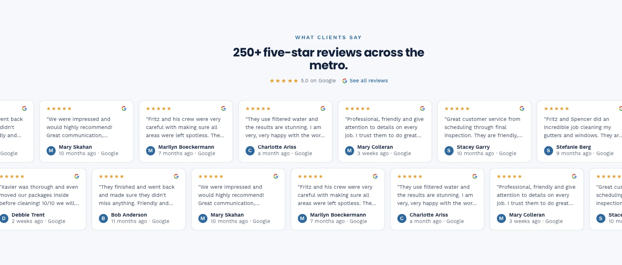 FCR Cleaning & Lighting: Google Reviews
