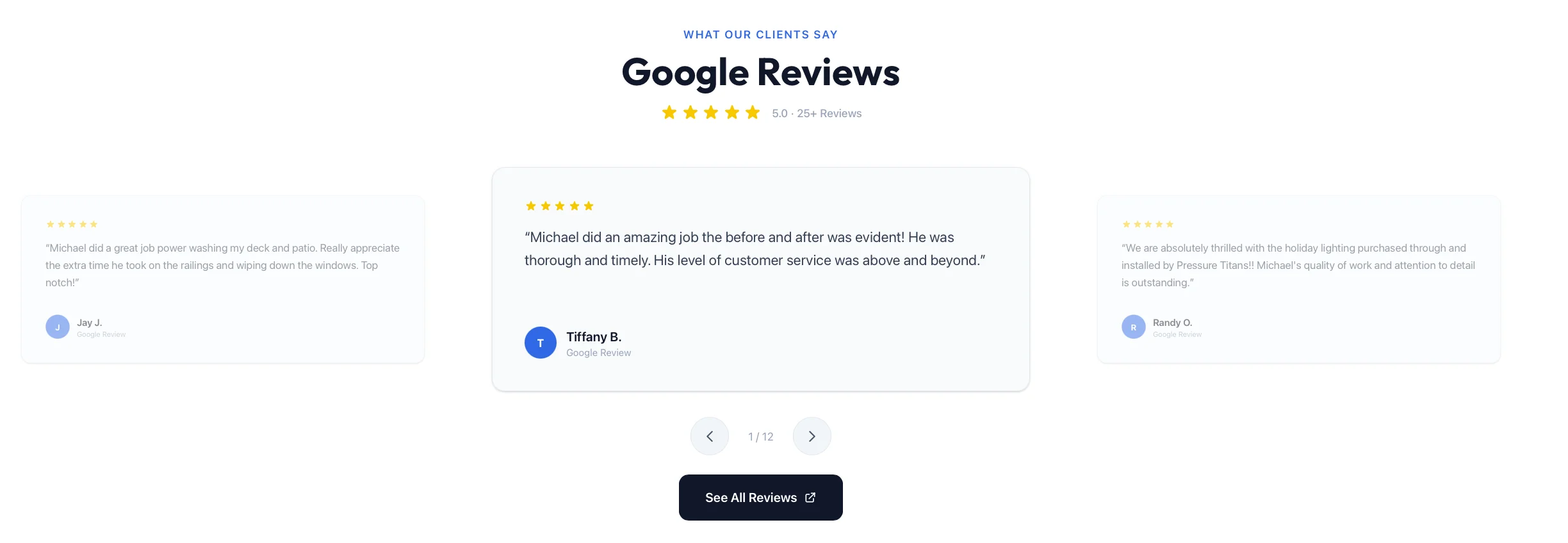 Pressure Titans: Client Reviews